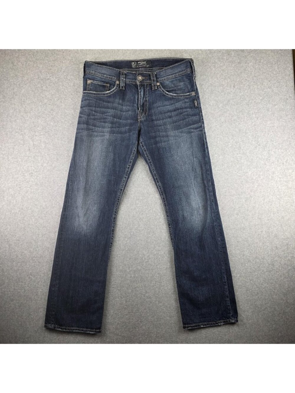 Silver Jeans Co ZAC Jeans Mens 32x34 Straight Leg Blue Medium Wash Stretch Denim